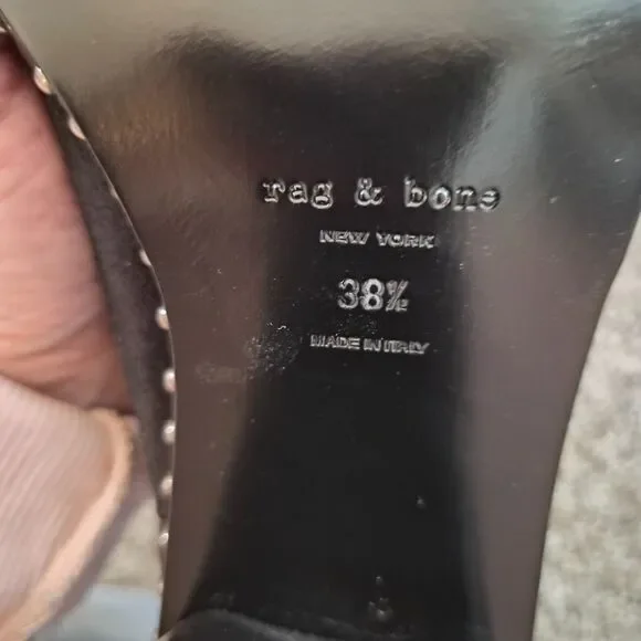 Rag & Bone Black Suede Studded Chelsea Ankle Boots Size 38.5 / 8.5 - Picture 4 of 6